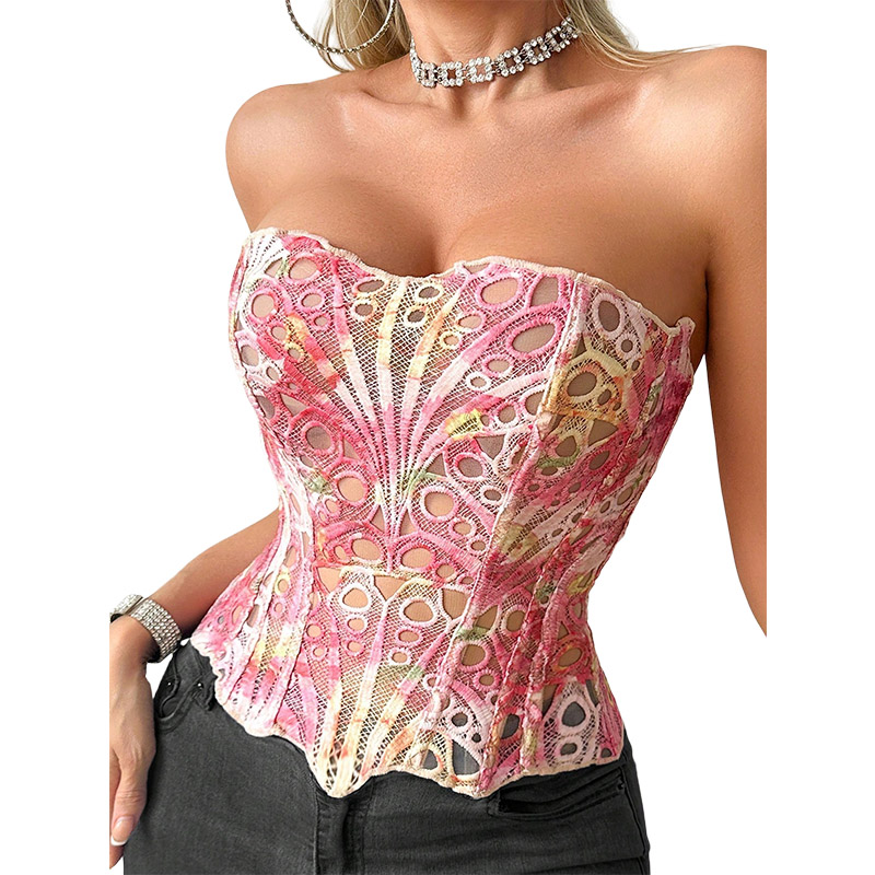 Cami Top Lace - كورسيه نسائي مثير من الدانتيل الشفاف