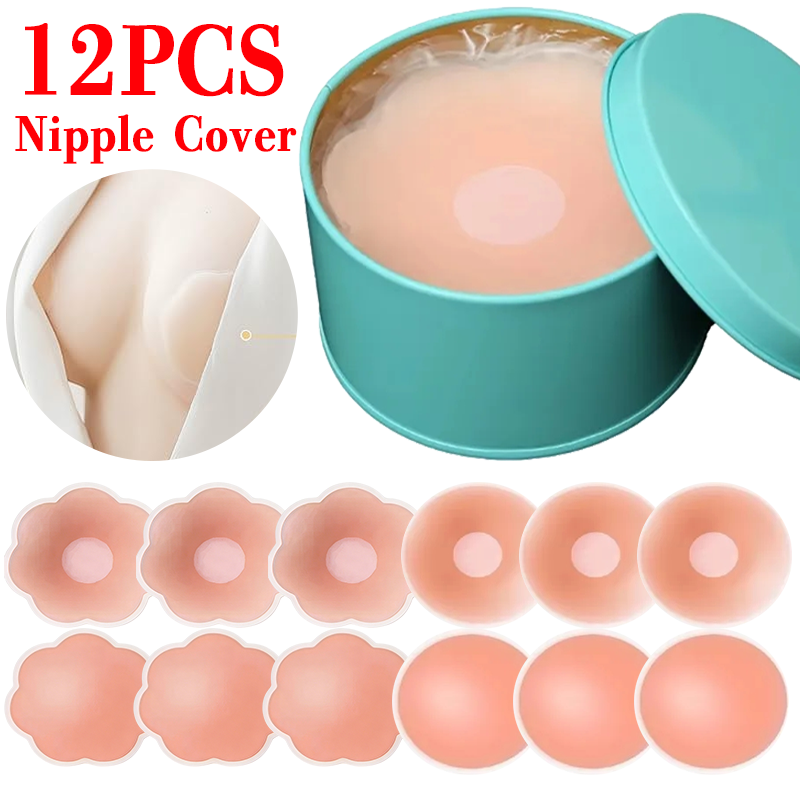 Silicone Bra Adhesive - 6/12 قطعة غطاء حلمة الثدي اللاصق