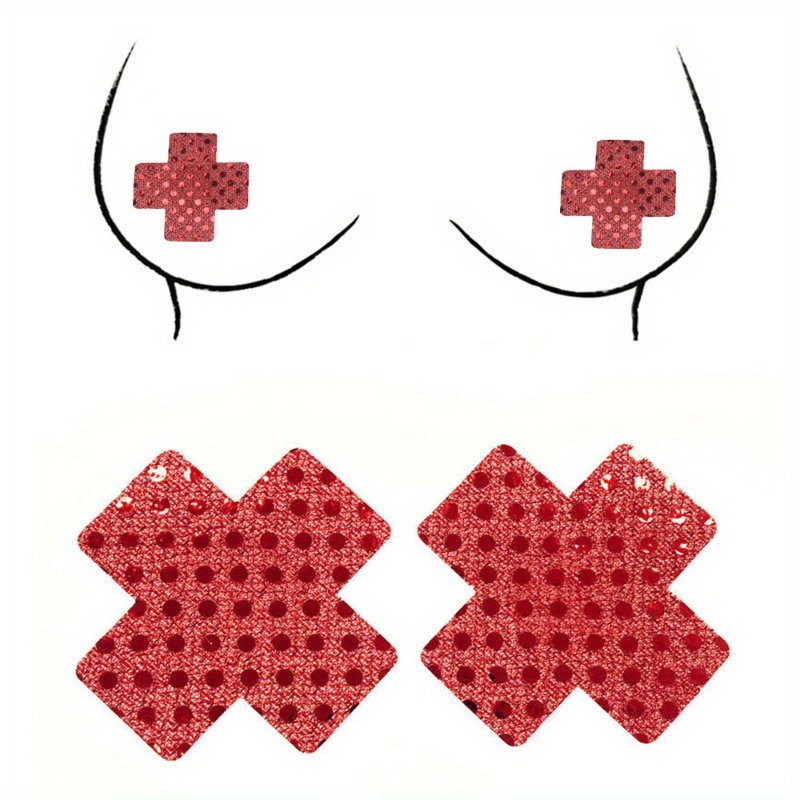 Nipple Cover Pasties - أغطية حلمات الثدي بتصميم الصليب الأحمر