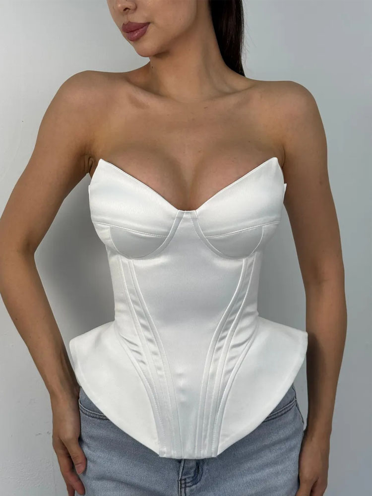 Corset Waist Cinch - توب كورسيه نسائي مثير بدون حمالات
