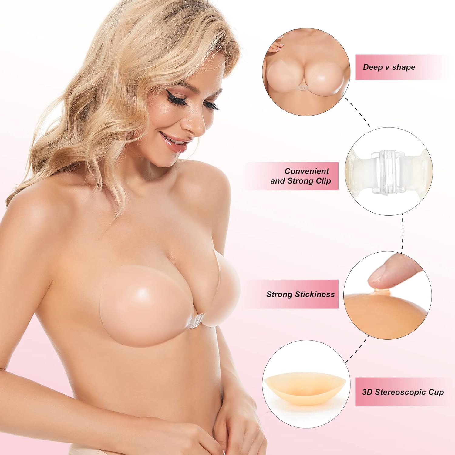 حمالة صدر لاصقة رافعة للصدر، ح - مراجعة Silicone Bra Adhesive وسعره