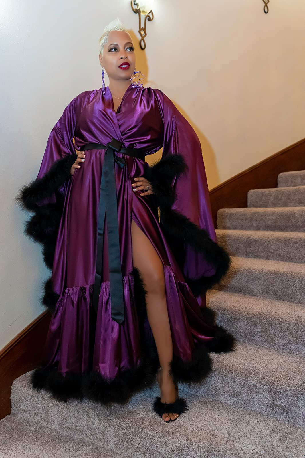 رداء حمام بأكمام مضيئة من الري - مراجعة Robe Silk Women وسعره