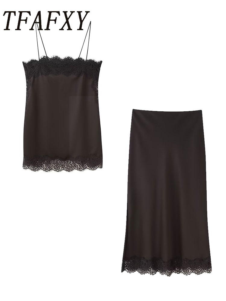 TFAFXY خمر المرأة عادية براون  - مراجعة Cami Top Lace وسعره